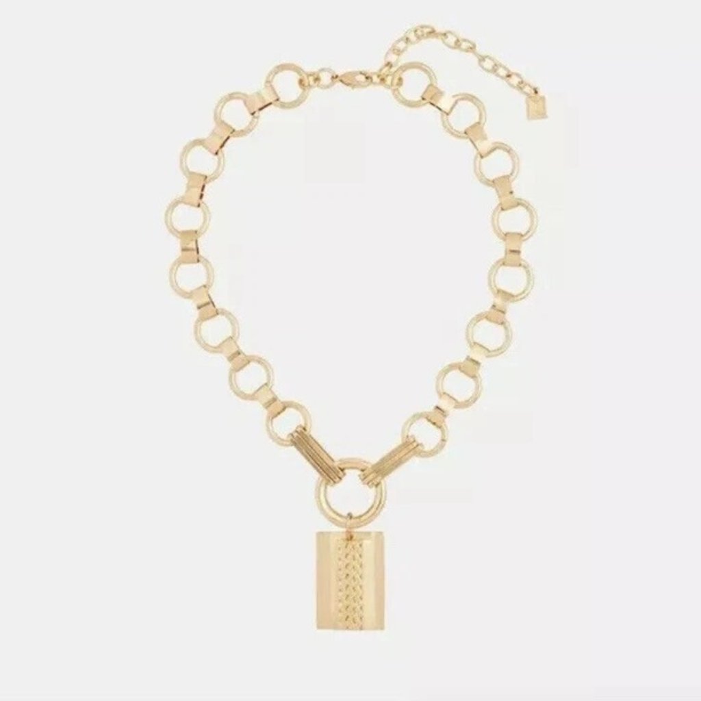Dannijo Elisa Gold Plated Pendant Necklace - New In Pouch $245 Rv